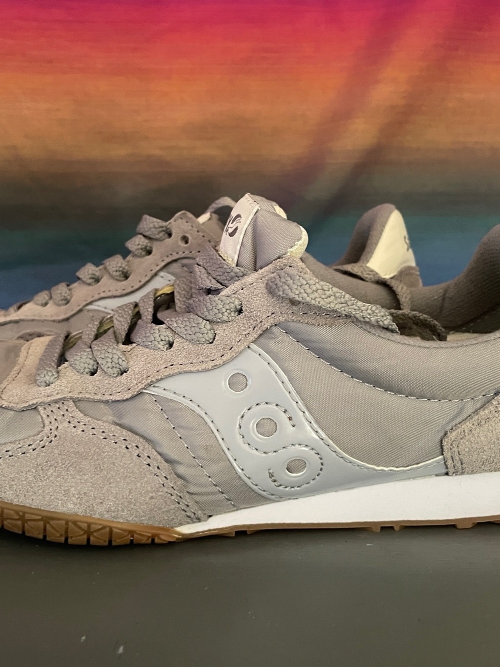 Saucony Originals Bullet Gray White Suede Nylon Sneakers Men’s 7 Heritage - Picture 14 of 14